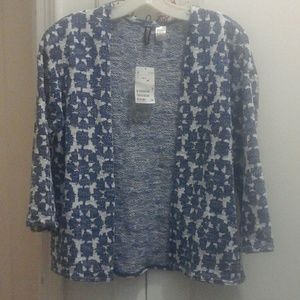 Blue and White Floral Top. H&M. Size Small